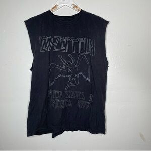 LED ZEPPELIN BLACK CUT OFF TANK TOP SZ L/XL